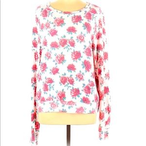 WILDFOX - gorgeous floral cozy top- Size Large EUC